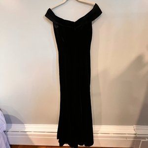 JJ's House Black Velvet Trumpet Bridesmaid Dress